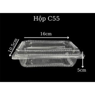100 Hộp nhựa PET trong C55 / TA03 (Hộp nho 5 lạng)