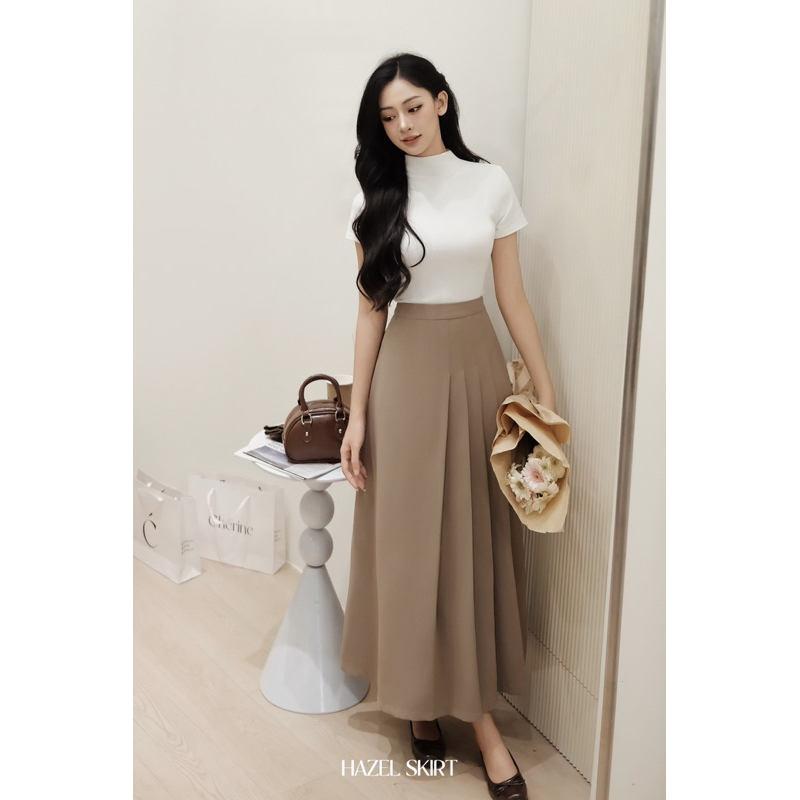 Chân Váy Nữ Xếp Ly Dáng Dài 2 Lớp CHERINE Cạp Cao Tôn Dáng Thanh Lịch HAZEL SKIRT