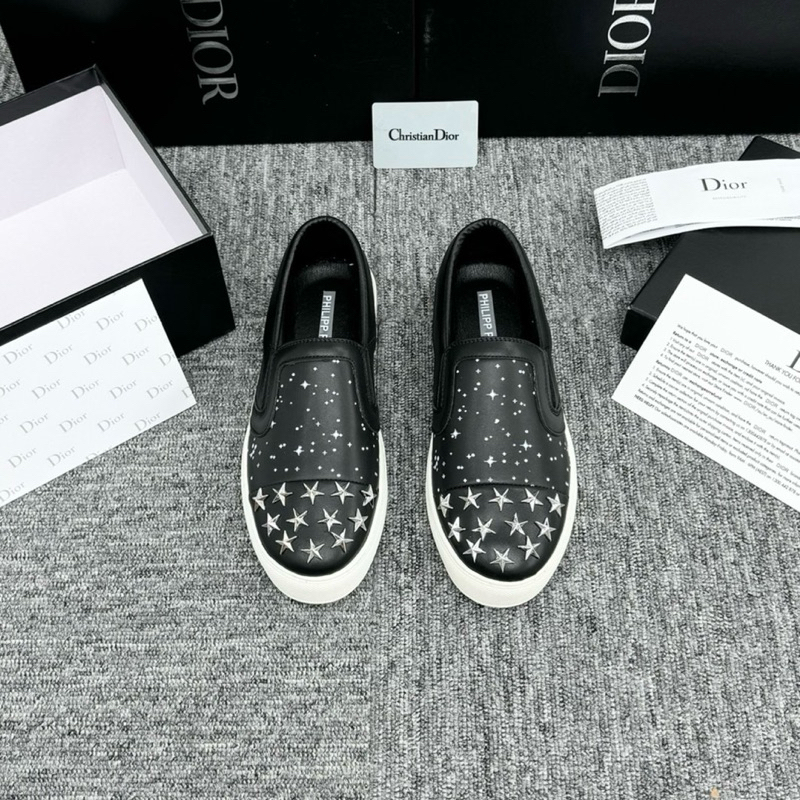 Giày lười nam slipon PP mũi đính ngôi sao inox in hoạ tiết ngôi sao phủ tràn quai gót in chữ hãng ca