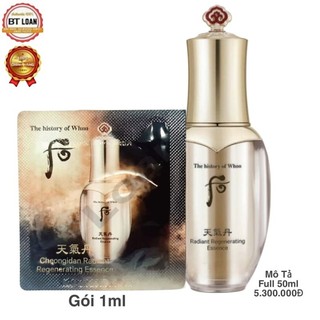 Combo 50 gói Tinh chất Whoo tái sinh da chống lão hóa trẻ hóa làn da Radiant Regenerating Essence ( hwa huyn whoo)