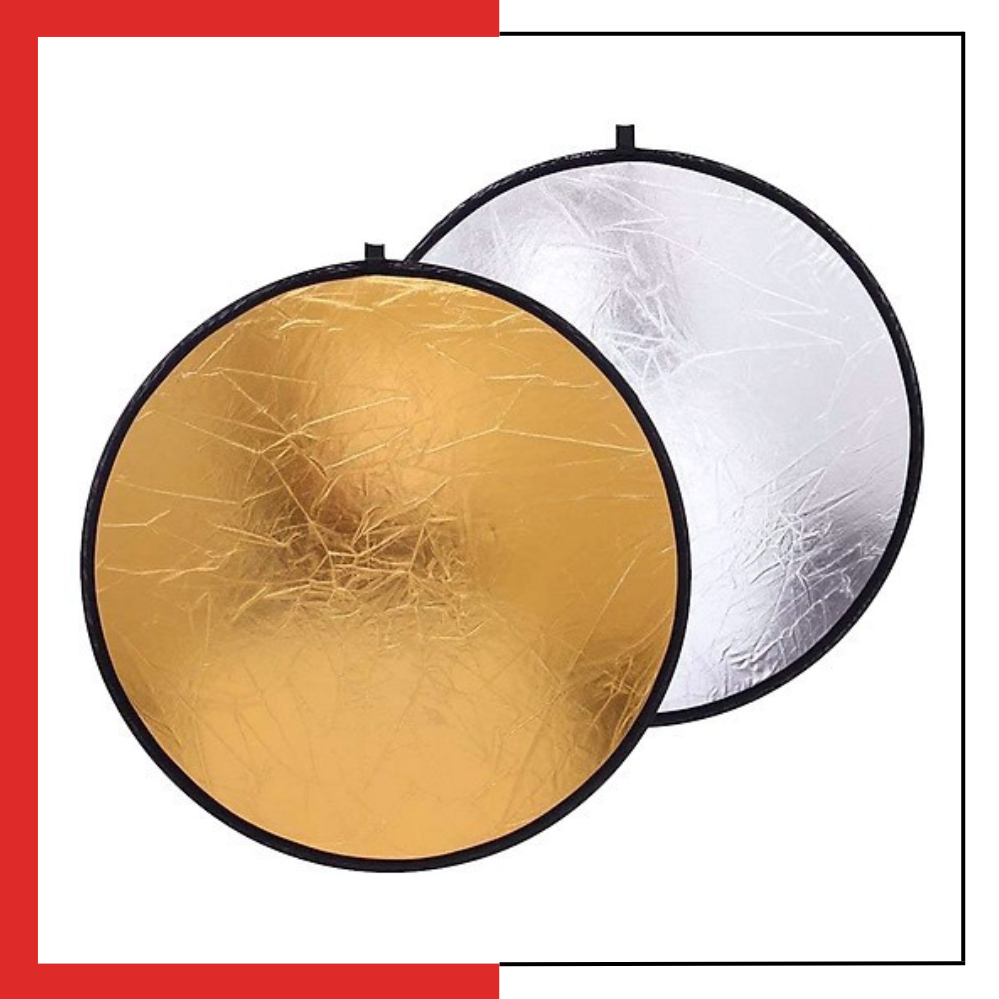 Tấm hắt sáng tròn 2 mặt đầy 2 trong 1 vàng - bạc