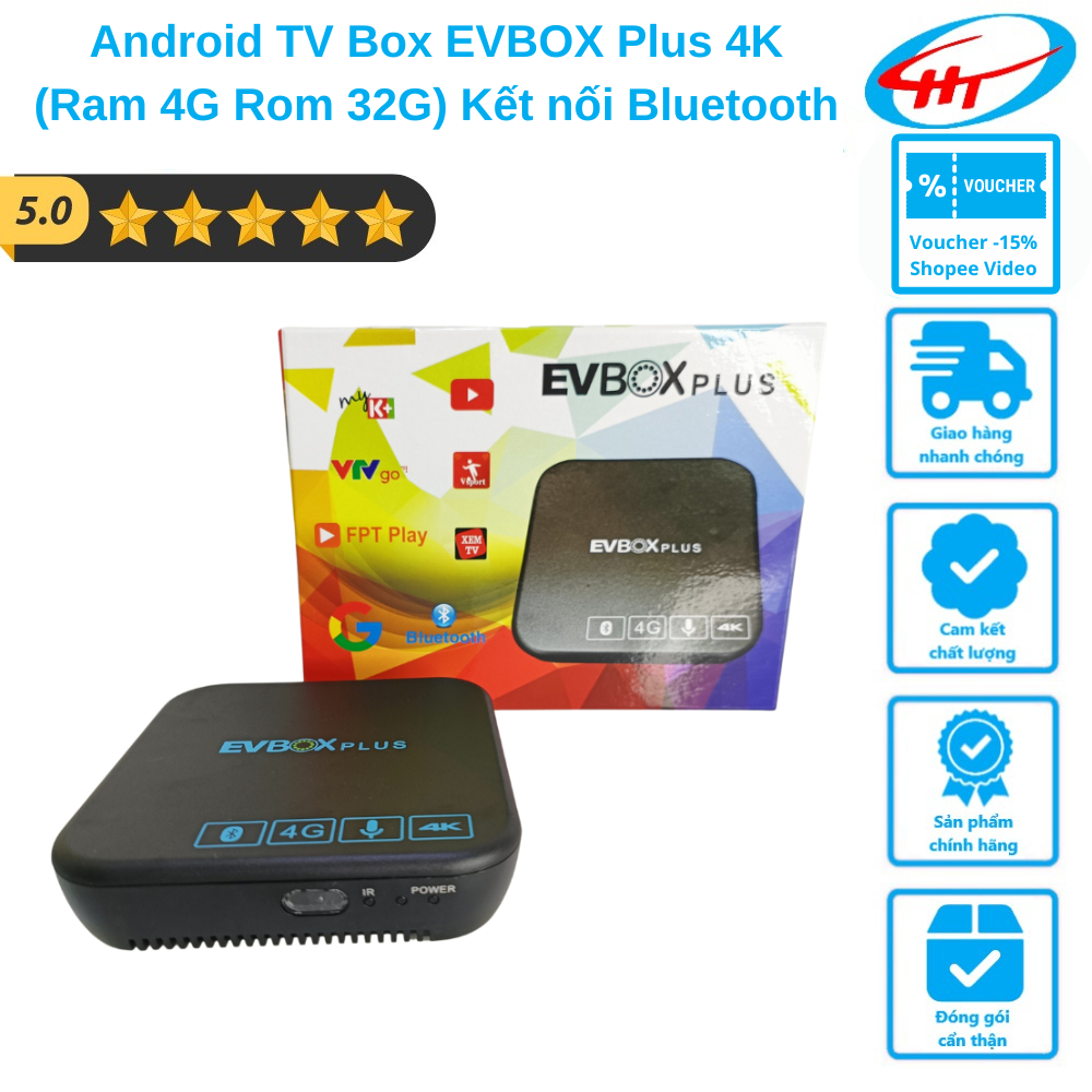 Android TV Box EVBOX Plus chuẩn 4K (Ram 4G Rom 32G) Kết nối Bluetooth
