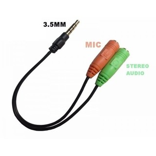Cáp chia audio 3.5mm ra mic và loa.