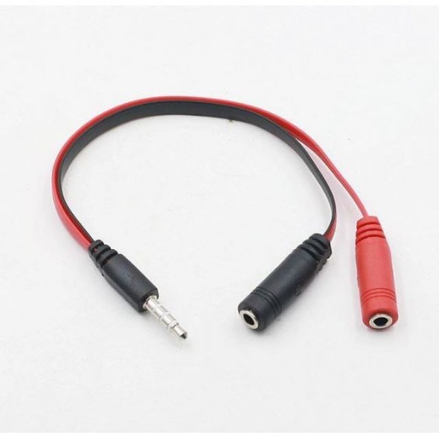 Cáp chia audio 3.5mm ra mic và loa.