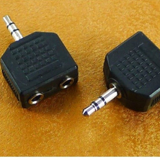 Đầu chia loa 1 ra 2.Đầu chia jack loa chuẩn 3.5 từ 1 ra 2 (Đen)
