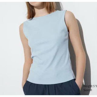 Áo ba lỗ nữ cổ thuyền chất thun cotton co giãn Un1 xuất khẩu