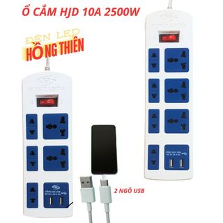Ổ Cắm Đa Năng Honjianda Mã 0436,0448 Có Cổng Sạc USB Công Suất Tối Đa 10A 2500W
