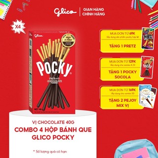 Combo 4 hộp Bánh que Glico Pocky vị Socola 40gr