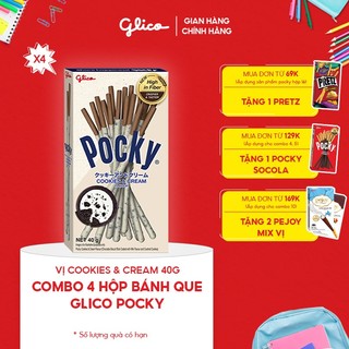 Combo 4 hộp Bánh que Glico Pocky vị Cookies & Cream 40gr