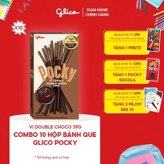Combo 10 hộp Bánh que Glico Pocky vị Double Choco 39gr