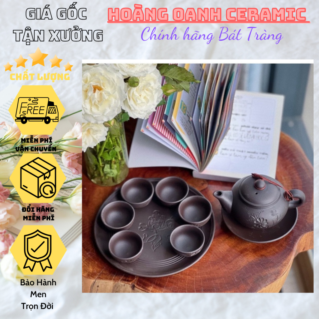 BỘ ẤM CHÉN TỬ SA BÁT TRÀNG 180ml