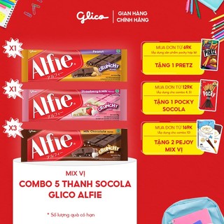 Combo 5 thanh Socola dạng thanh Glico Alfie mix vị