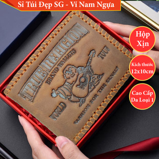 Ví nam da bò thật, bóp nam dáng đứng cao cấp gấp đôi có ngăn kéo - vn001 - ví nam da bò hcm