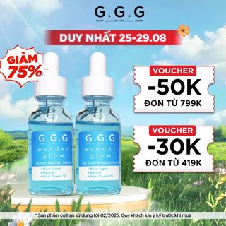 [ DATE 02/2025] [ GÍA CHỈ 269K] Bộ 2 Serum cấp ẩm ngăn ngừa lão hoá G.G.G Wonder Glow Rejuvenating Serum 30ml