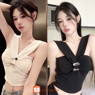 Áo yếm cổ V CropTop CÓ MÚT NGỰC - Áo hai dây bản to KHÔNG KÈM PHỤ KIỆN A61
