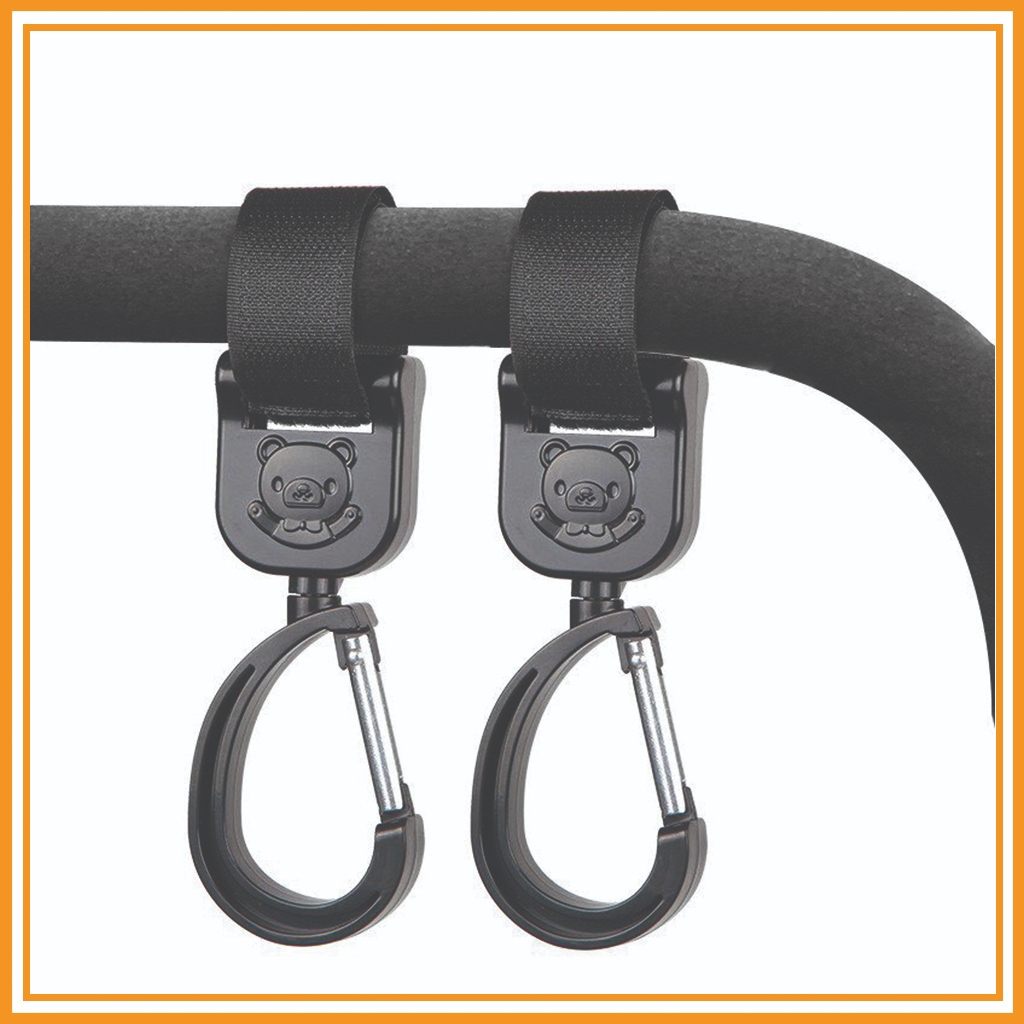 Móc treo xe đẩy, treo đồ cho bé cao cấp hình gấu xoay 360 độ, gắn xe đẩy tiện dụng