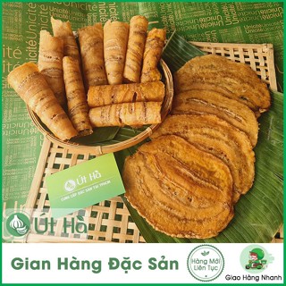 Chuối Ép Phơi Khô Túi 200gr Chuối Khô Dẻo Ngon Tự Nhiên - Út Hà Đặc Sản
