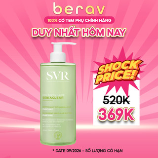 Gel rửa mặt giảm mụn, kiềm dầu, không xà phòng, làm sạch và loại bỏ tế bào chết SVR SEBIACLEAR Gel Moussant 400ml