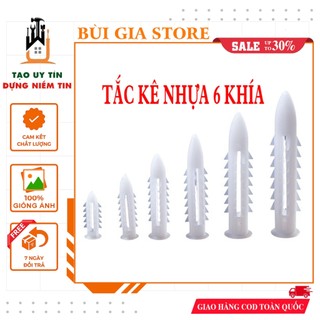 100 cái tắc kê nhựa 6 khía đủ các kích cỡ từ số 2 đến số 10 (nở nhựa nhiều cỡ)