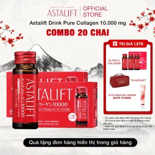 Combo 20 chai nước uống collagen astalift drink pure 10.000mg giúp da mịn mượt 30ml