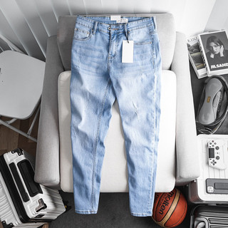 Quần jean nam xanh nhạt slimfit hàng xuất xịn đẹp ống ôm màu xanh VNXK