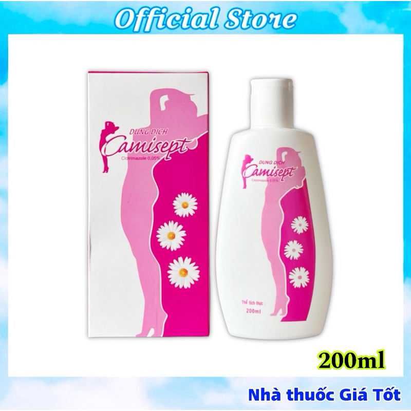 Dung Dịch Vệ Sinh Phụ Nữ Camisept Cân Bằng PH Giảm Ngứa Khử Mùi Chống Nấm Dưỡng Ẩm Cho Cô Bé 200ml