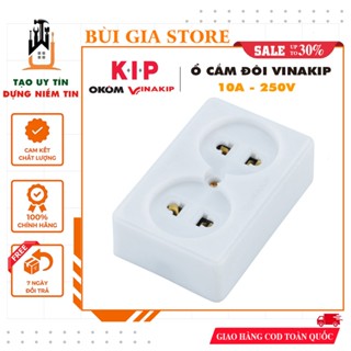 Ổ cắm 2 ngả Vinakip 10A/250V lắp bảng điện