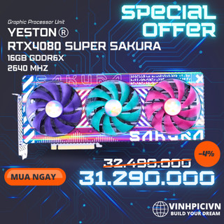 Card màn hình Yeston Sakura Sugar Nvidia GeForce RTX 4080 Super