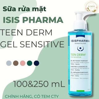   TEM NHẬP KHẨU  Sữa rửa mặt ISIS Pharma Teen Derm Gel Sensitive 100ml & 250mL -  giảm nhờn mụn cho da nhạy cảm 