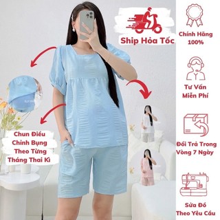 [BEST SELLER] ( 40kg - 85kg ) Đồ Bộ Bầu và Sau Sinh Cổ Vuông 3 Màu MV,Form Dễ Mặc Siêu Mát ,Nhẹ Tênh