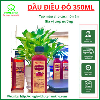 Chai 350ml Dầu hạt điều đỏ Homemade (dầu điều màu) nguyên chất, ĐẬM ĐẶC