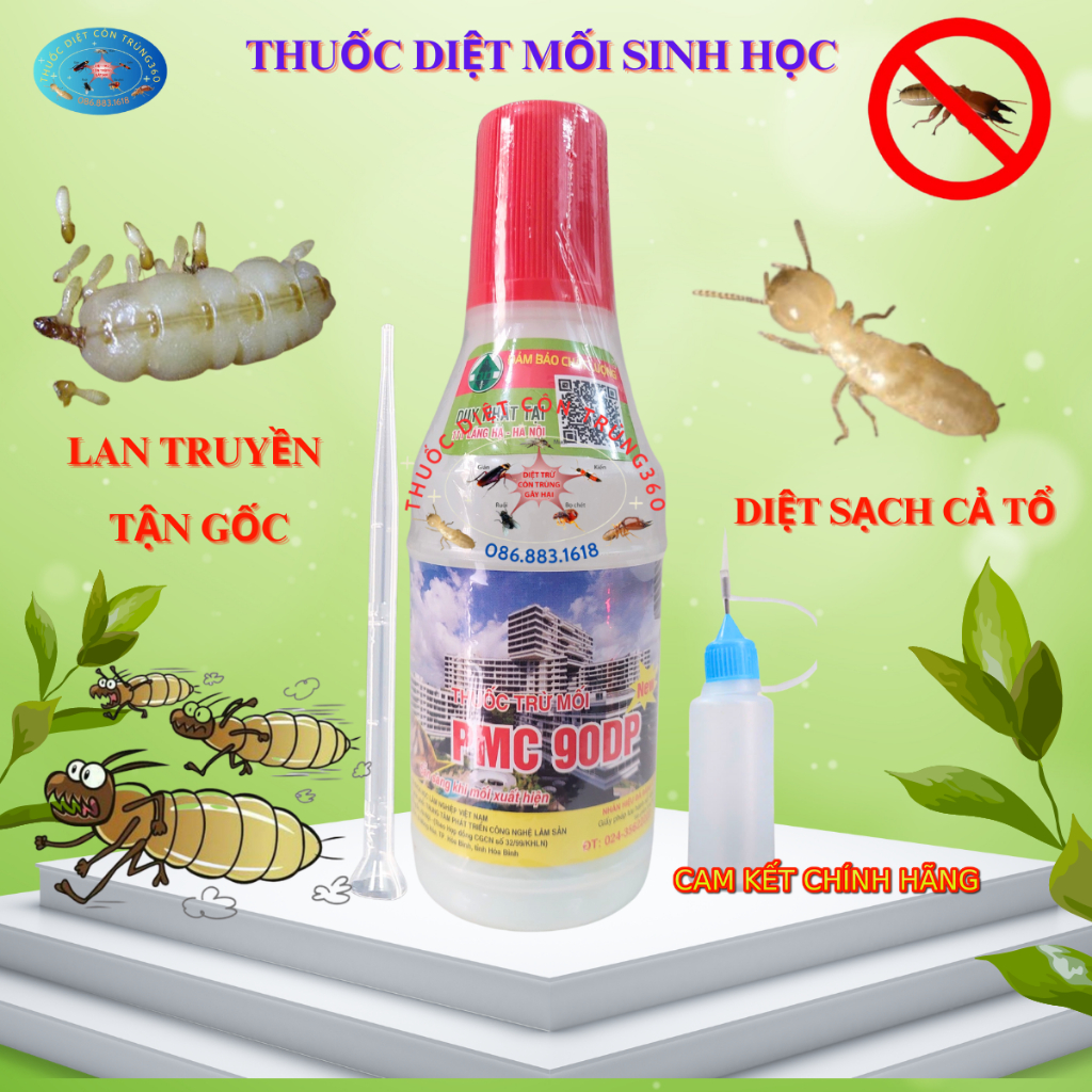 Thuốc diệt mối lan truyền TẬN GỐC chính hãng dạng bột PMC 90DP - 80gr + kèm dụng cụ bóp bột