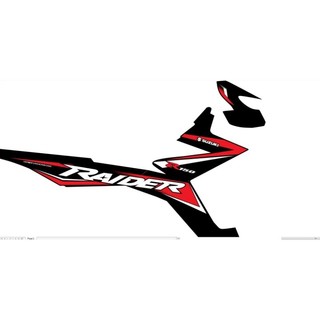 tem rời raider đen phối đỏ, decal thường 3 lớp siêu bền