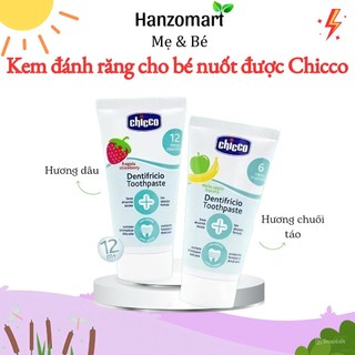 Kem đánh răng cho bé nuốt được Chicco từ 6m+