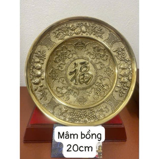 Mâm bồng , mâm ngũ quả bằng đồng thau cỡ 20cm dùng cho bàn thờ nhỏ, ban thờ thần tài