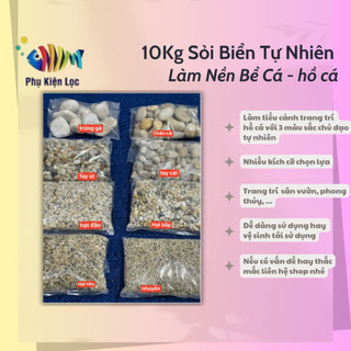 Combo 10kg Sỏi biển tự nhiên trang trí hồ cá-sân vườn
