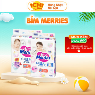 [HCM] [CỘNG MIẾNG] Tã bỉm Merries dán quần nội địa Nhật NB76+6/S70+6 /M56+4/ M52+6/L44+6/XL38+6
