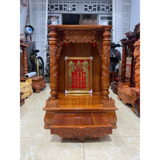 BÁN CHẠY QUANH NĂM- Bàn thờ ông địa thần tài gỗ xoan đào cột trụ hàng dày bóng mịn đẹp loại 1