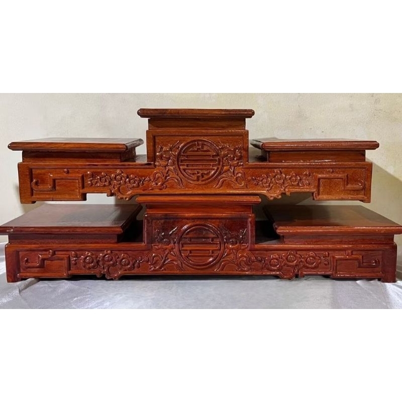 Tam cấp kê bát hương, bục Tam sơn, đế Tam cấp, đế để Tượng sơn Pu bóng chất liệu gỗ hương