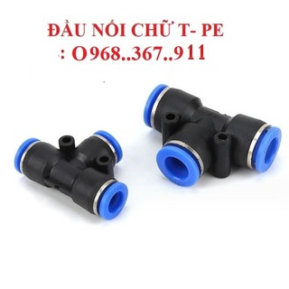 Đầu nối nhanh T khí nén phun sương PE các cỡ