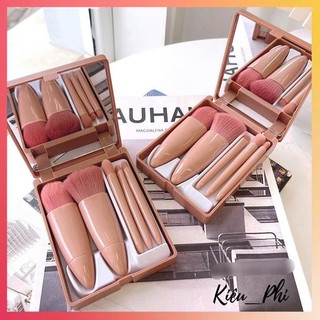 Bộ cọ trang điểm cá nhân 5 món hồng phấn - set cọ mini nội địa trung lông mềm tiện dụng Kiều Phi
