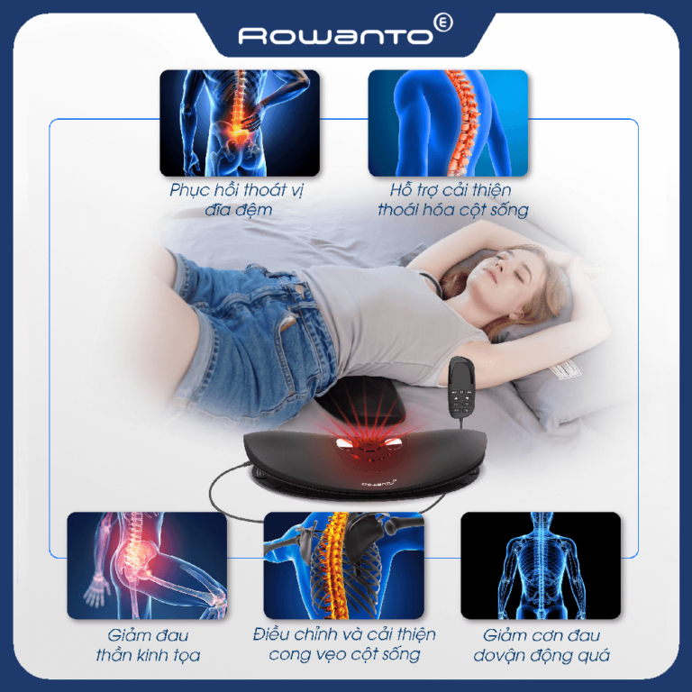 Máy Massage Điều Trị Cột Sống Rowanto Dt09 Plus, bản nâng cấp DT08, mẫu mới nhất 2024