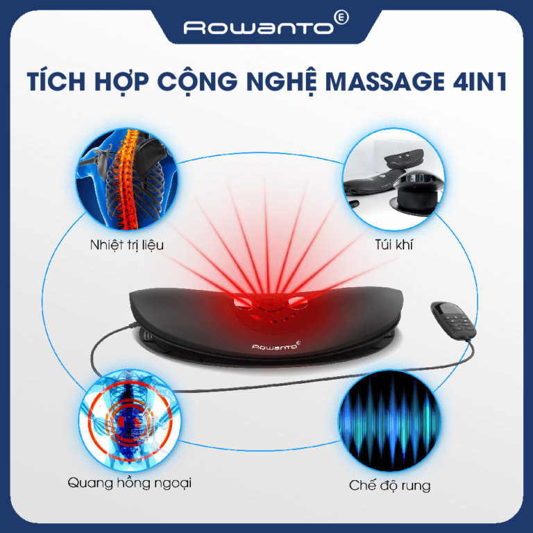 Máy Massage Điều Trị Cột Sống Rowanto Dt09 Plus, bản nâng cấp DT08, mẫu mới nhất 2024