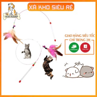 Đồ chơi cần câu mèo gắn lông vũ