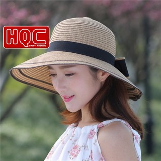 Mũ cói đi biển nón cói đi biển vành cụp 2 viền siêu xinh cho mùa hè