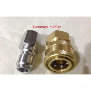 Bộ khớp bi nối nhanh dây rửa cao áp 3/8' ren trong M17 và M13mm lắp máy rửa xe công nghiệp