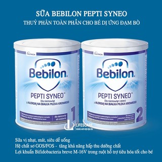 Sữa Bebilon pepti Syneo thủy phân toàn phần cho bé dị ứng sữa đạm bò số 1, số 2, 400g