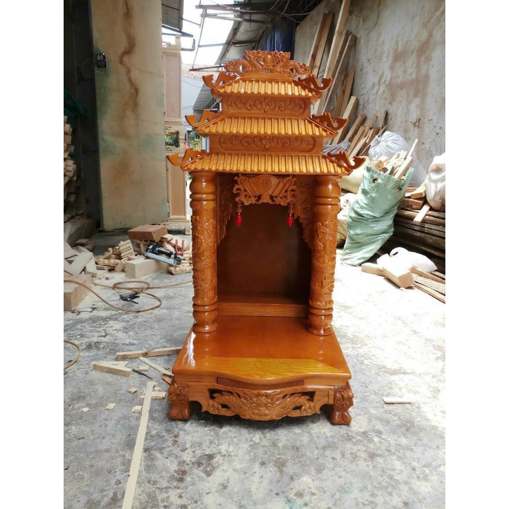 bàn thờ thần tài gỗ pơmu