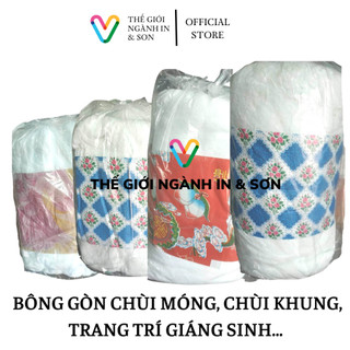 Bông gòn chùi móng, chùi khung, trang trí giáng sinh, bông gòn công nghiệp