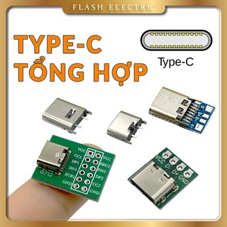 Usb type-c ra chân, ổ cắm cái tổng hợp 6.5h || 10.0h || pcb 4 chân || pcb 12 chân